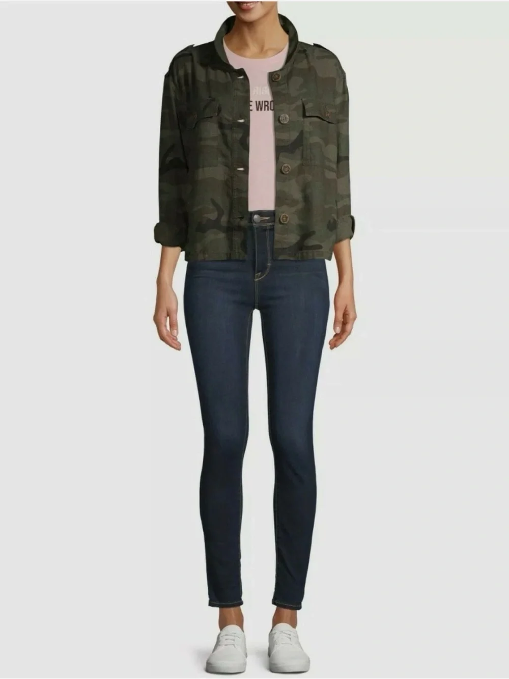 NWOT Time and Tru Olive Green Camo Utility Jacket - Picture 2 of 10